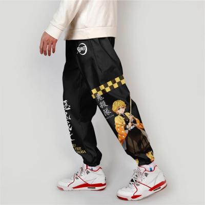 China 2021 Anime 3D Breathable Japanese Harajuku Streetwear Demon Slayer Cargo Pants: Kimetsu No Yaiba Elastic Waist Harem Hip Hop Jogging Pants for sale