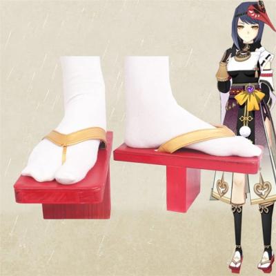 China PVC Genshin Impact Kujo Sara Cosplay Shoes Boots Halloween Carnival Costume Props Props for sale