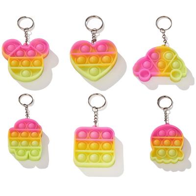 China New Key Chain Rodent Pioneer Key Chain Macaron Color Press Ball Music Decompression Toy for sale