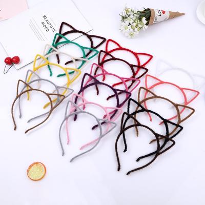 China FQ-019 plush cat ears fine hair circle version multi-color optional Korean main buckle devil accessories devil hair card small for sale