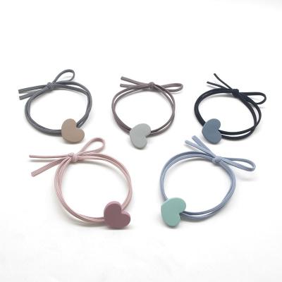 China DIY Jewelry Accessory Korean Version of Bow Hair Ring Frosted Alloy Love Hair Rope Elastic Band, Head Rope Hair Tied Elastic Band for sale