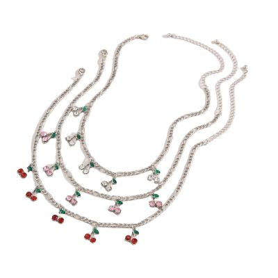 China Generous single-layer necklace ornaments DIY jewelry joker clavicle chain small cherry temperament pendant fashionable necklace accessory for sale