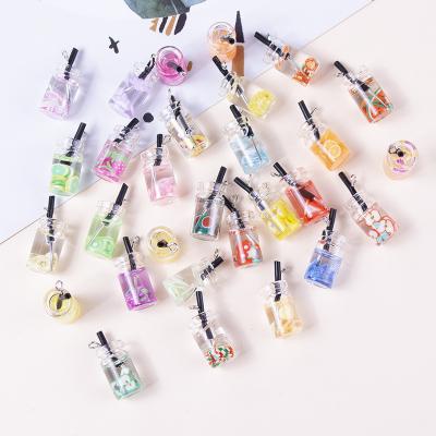 China DIY Jewelry Accessory Ins Wind Up Lovely Creative Drinks Plum Fruit Frui Accessories Resin Wind Main Ins Chain Pendant Pendant the DIY bottle for sale