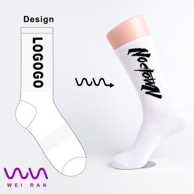 China Breathable Custom Sock No Min Clean Order Design Jacquard Logo Cotton Mens Crew Socks Fashion Embroidery Custom Made for sale