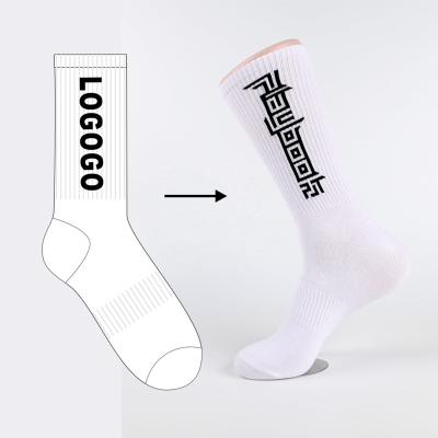 China Hot Sale Custom Breathable Logo Printed Socks Polyester Blank Tube Tube Sock For Sublimation for sale