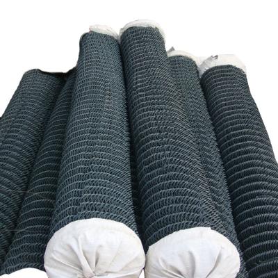 China Woven Vinyl Coated black chain link fence With Galvanized Steel Wire Fit Backyards for sale