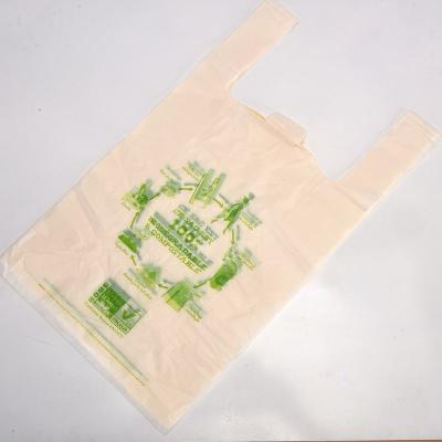 China Custom Order Acceptable 100% Biodegradable T-Shirt Shopping Bag for Household Products for sale