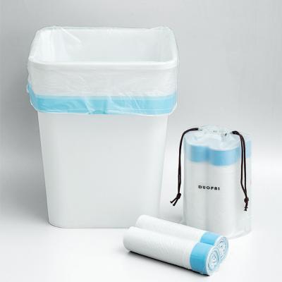 China OK Compost Gecertificeerd Drawstring Plastic Trash Bag On Roll Eco Friendly Waste Disposal Te koop