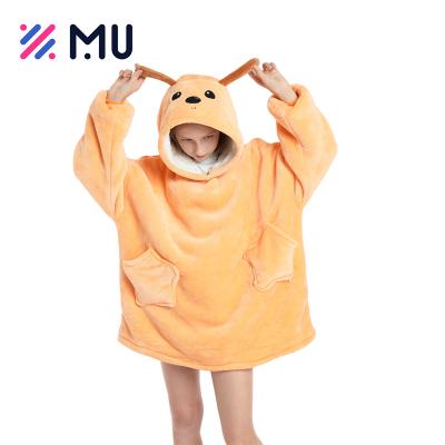 China Baby Anti-Static Wearable Blanket Sweatshirt Sherpa Flannel Luminous Oversized Warm Soft Hoodie Covers Kids for sale