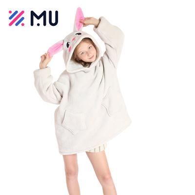 China Hooded Hoodie Anti-Static Soft Wearable Covering Children Sherpa Sweatshirt Baby Oversized Blanket for sale