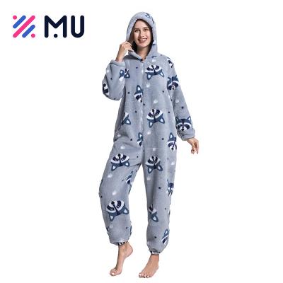 China Soft Touch Women Winter Long Sleeve Sleepwear Ladies Cartoon Flannel Pajamas for sale