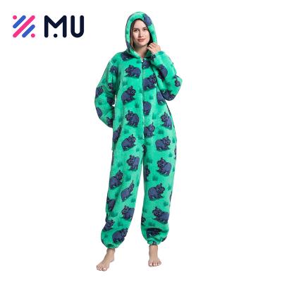 China Custom Soft Touch Winter Plus Size Cute Flannel Women Sleepwear Ladies Pajamas for sale