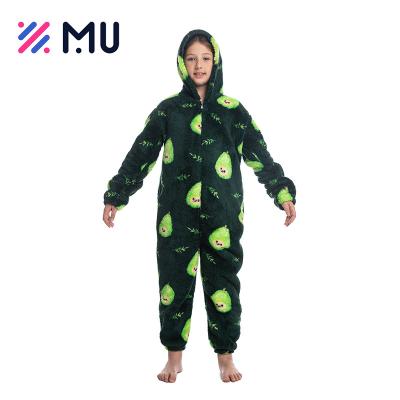 China Cute Soft Touch Children Sleepwear Kids Winter Hoodies Flannel Printing Pajamas for sale