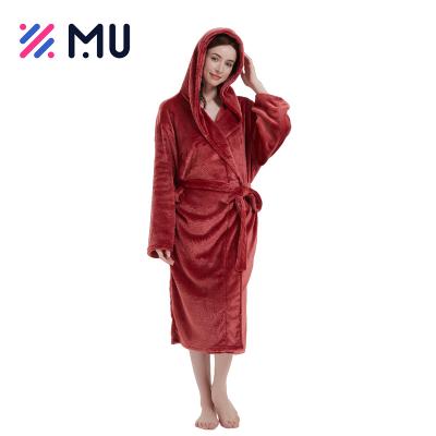 China Skin-Friendly Hoodies Wholesale Custom Color Women Soft Flannel Ladies Bathrobes for sale