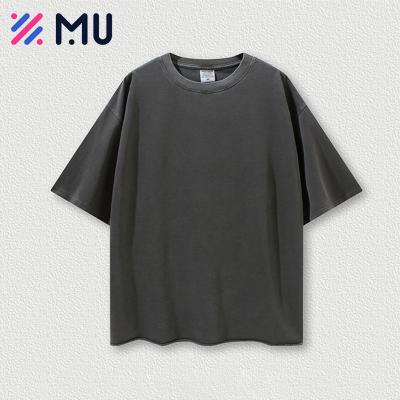 China Other Vintage Style Washed Quality Heavy Thick Cotton Oversized 100% Men's Unisex T-Shirts for sale