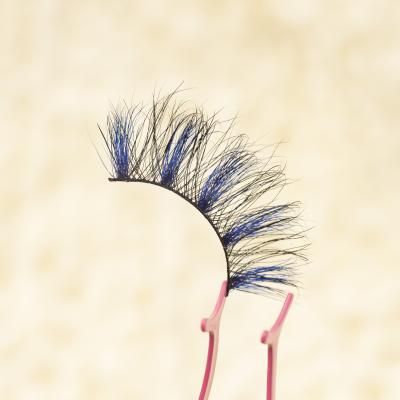 China Full Colored Natural Loop Band Eyelashes Mink Fluffy 18Mm Mink Eyelash 5D Mink Eyelashes With Customize Box for sale