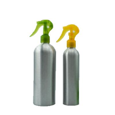 China Personal Care Aluminum Spray Bottle Small Aluminum Shampoo Bottle With Mini Trigger Sprayer for sale