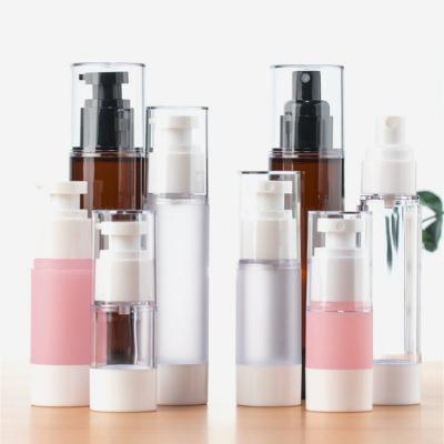 China Personal Care Top Selling Airless Cosmetic Bottle 15ml 30ml 50ml Outer Cosmetic Airless Twist Up Pump Bottle for sale