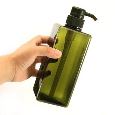 China 150ml 250ml 450ml 650ml Square Lotion Cream Shampoo Body Lotion Plastic Bottle With Pump for sale