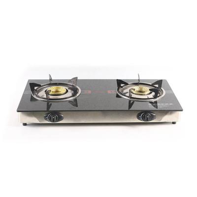 China Classic Hotel Design 5.8 KW 6mm Tempered Glass 2 Burner Stove / Doubleburner for sale