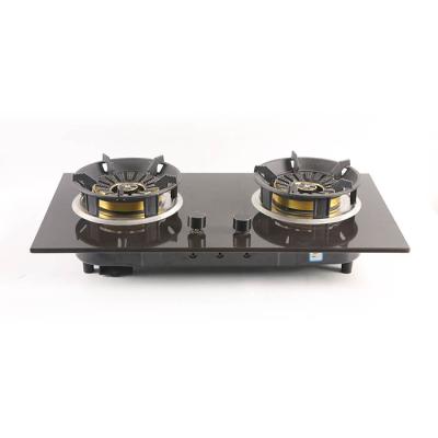 China Built-in hotel tempered glass top cooking 2 burner gas stove / doubleburner / 3 burner stove for sale