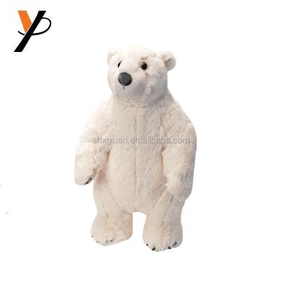 China OEM Stuffed Animal Simulation White Plush Toy Holding Polar Bear for sale