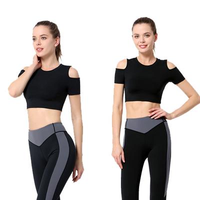 China Wholesale High Quality Workmanship Sports Cheap Yoga Tops Breathable Tops Women Yoga Tops Plastic Bag Shirts And Tops High Quality Plaid Pattern for sale