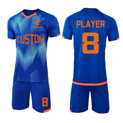 China Quick-Drying Wholesale Custom Design Soccer Uniform Sublimation Print Soccer Wear World Cup Soccer Jersey Sets for sale