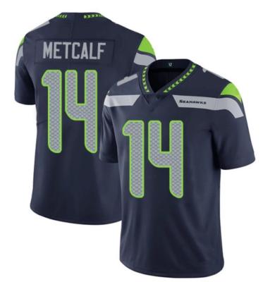 China New Cheap Antibacterial Customize Seattle 14 Metcalf 12 Fan 24 Lynch Stitched Factory American Football Jerseys US Rugby Sportswear Apparel for sale