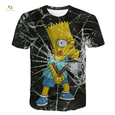 China 2020 Anti-wrinkle Men's T-shirt 3D Printed Funny Hip Hop Wear Simpson T-shirt Top Men's Casual T-shirt Street Short Sleeves for sale