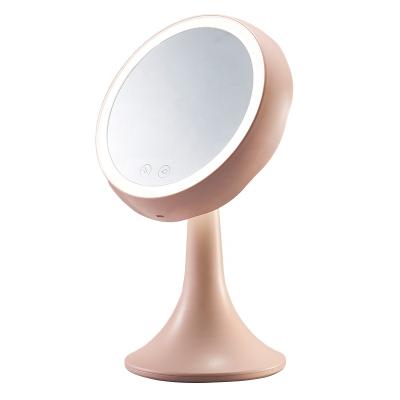 China Minimalist 300 Degree Adjustable Angle Led Table Makeup Cosmetic Mirror With Usb Charging for sale