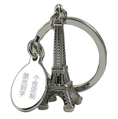 China Fashion Miniature Eiffel Tower Metal Key Chain Custom Key Chain Laser Logo Travel Souvenir Promotion Gift for sale