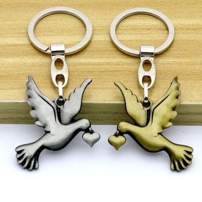 China Memories. Decoration. Promotion. Wholesale Catholic Christian Religion Jesus Holy Spirit Pendant Dove Of Peace Key Chain For Gift for sale