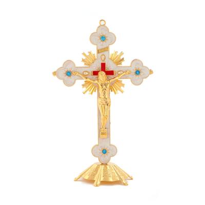 China Europe Wholesale Diamond Cross Christ Catholic Jesus Church Icon Religious Home Decoration for sale