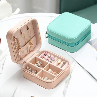 China Waterproof Portable Luxury Ear Stud Style Pu Jewelry Case Jewelry Packaging Leather Packaging Gift Boxes Travel Jewelry Box for sale