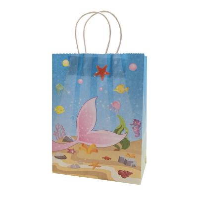 China Best Selling Customized Luxury Goods Recyclable Personalized Blue Top Quality Kraft Paper Gift Packaging Bags for sale