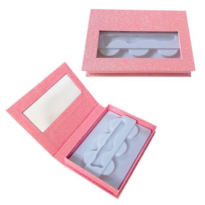 China Recycled materials wholesale three pairs of custom color eyelash box packaging private label eyelashes for sale