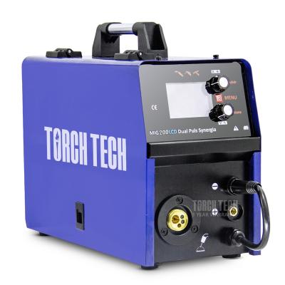 China Building Material Shops 200 LCD Digital Inverter Welding Machine Aluminum Synergic Magnetic MIG Double Pulse Welder for sale