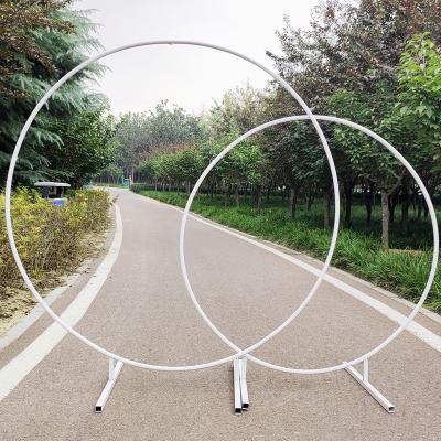 China Metal Diameter 1.5~2.5 Meter Diy Wedding Birthday Party Circular Decoration Background Arch Props Party Background Frame With Flowers for sale