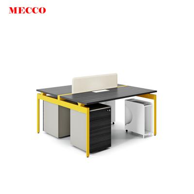 China Firmly 2 Seater Office Desk Cubicle Office Desk Table with Double Drawer Workstation Desk in Office Separation 2 Seater Workstation for sale