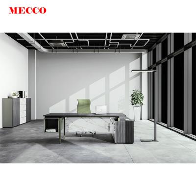 China Table Regular Design Executive Office Furniture MFC Modern Office Computer Desk Furniture With Hanging Front Baffle for sale