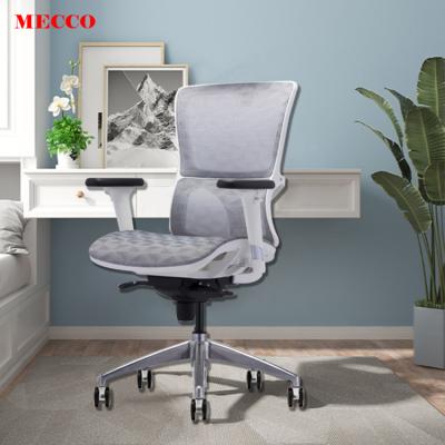 China Best Adjustable Office Chair Mid Gas Back Rod Lift Executive Chairs Prices(Height) For Furniture White Mesh Office Chair Adjustable 3D Armrest for sale