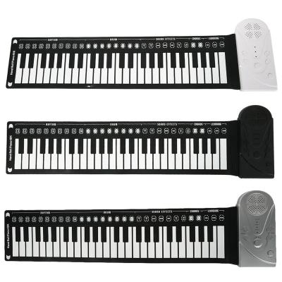 China USB Hand Roll Up Portable Folding Piano Electronic Organ Keyboard Instruments 49 Key For Music Lovers Playing Accessories 73*17*0.3cm for sale