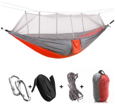 China Portable Camping/Garden Hammock with Mosquito Net Outdoor Furniture 1-2 Person Bed Force Parachute Cloth Sleeping Portable Swing Swing for sale