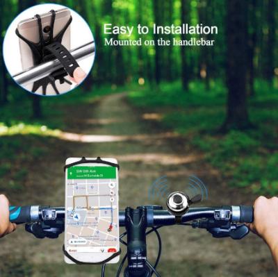 China Wholesale Adjustable Silicone Bicycle Phone Holder Cell Phone Holder For Motorcycle GPS Bike for sale