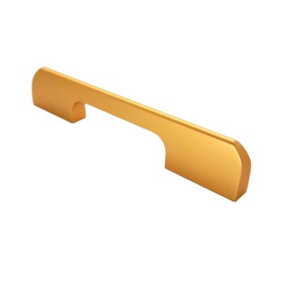 China Wholesale Modern Kitchen Handle Cabinet Handle Kitchen Furniture Hardware Drawer Wardrobe Bedroom Handle GOLDEN BLACK 128mm for sale