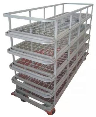 China Factory Space-Saving Garment Five Layers Steel Fabric Loose Cloth Mesh Trolley for sale