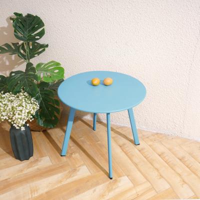 China Blue Modern Patio Small Round Side Table for Outdoor for sale