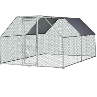 China Easily Install Galvanized Walk-In Hutch Hen Run House Playpen Rabbit Enclosure Poultry Large Metal Chicken Cage Cage Rooms 4 UV And Water Resista for sale