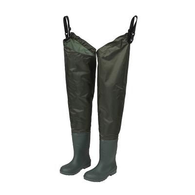 China Best Quality PBCW002 Unisex PVC And Nylon Adjustable Comfortable Waterproof Fishing Waders Pants for sale